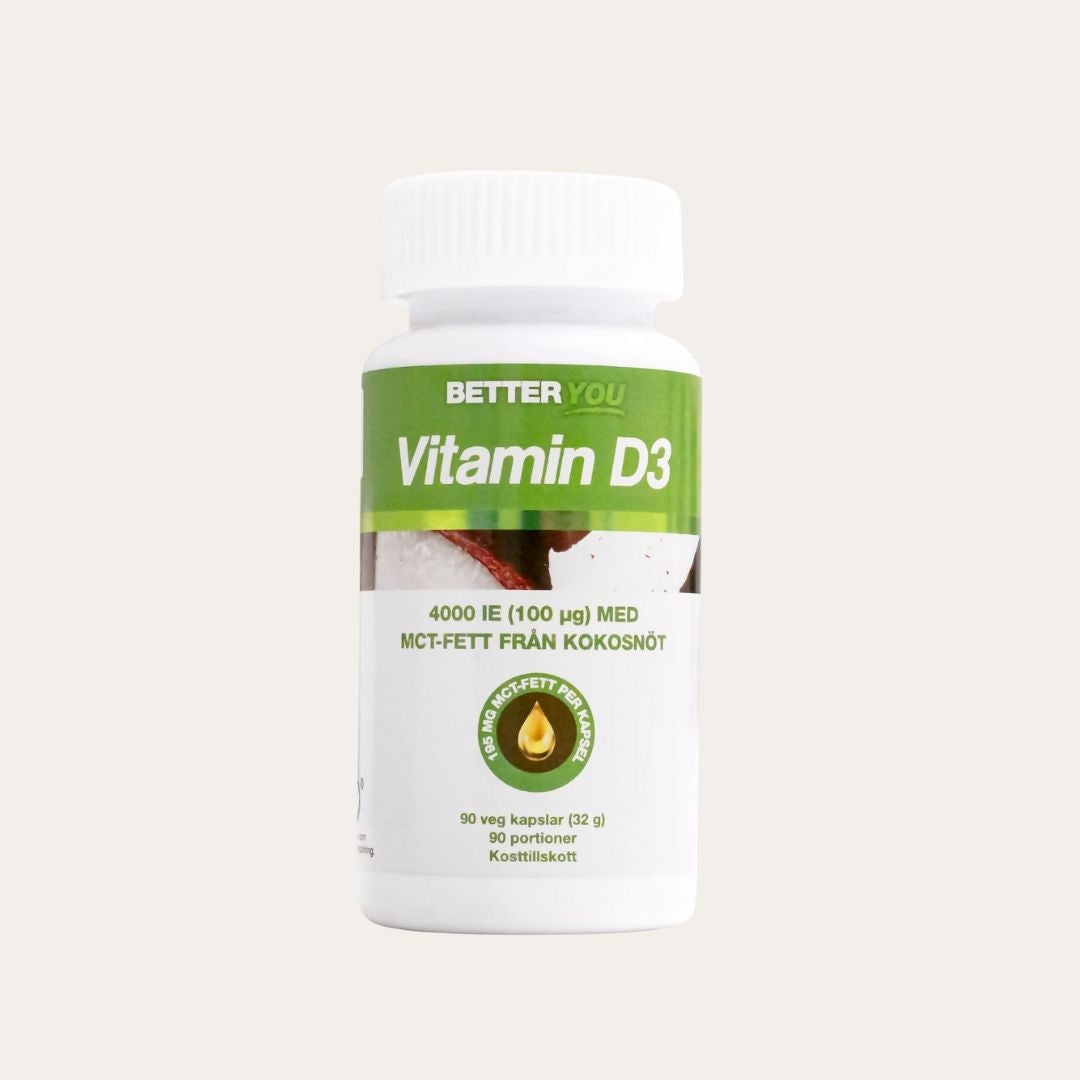 Better You Vitamin D3+kokosolja 90 kapslar