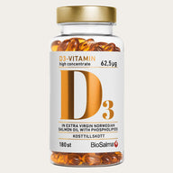 BioSalma D3-vitamin high concentrate 62.5ug 180 Kapslar