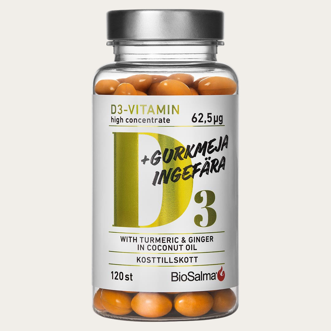 BioSalma D3 + Gurkmeja & Ingefära 120 Kapslar