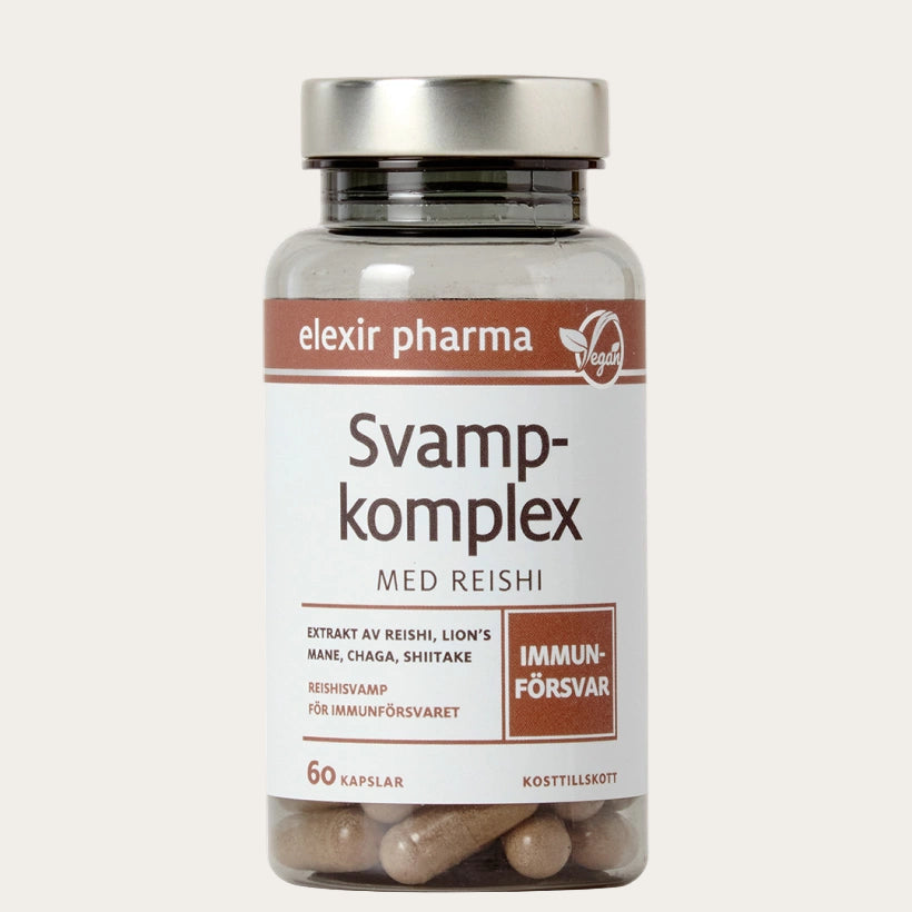 Elexir Pharma Svampkomplex med Reishi 60 Kapslar