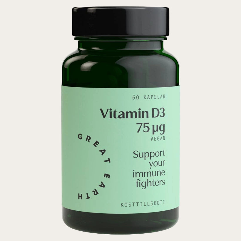 Great Earth Vitamin D3 75 Œºg 60 Kapslar