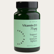 Great Earth Vitamin D3 75 Œºg 60 Kapslar