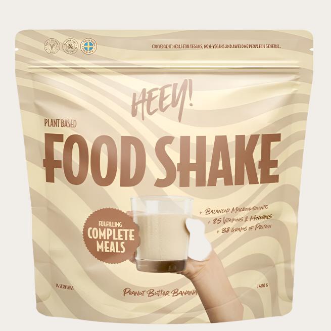 Heey! Vegansk Food Shake Måltidsersättning Jordnötssmör Banan 1400 g