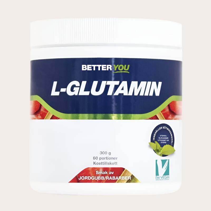 L-Glutamin Rabarber/Jordgubb 300g