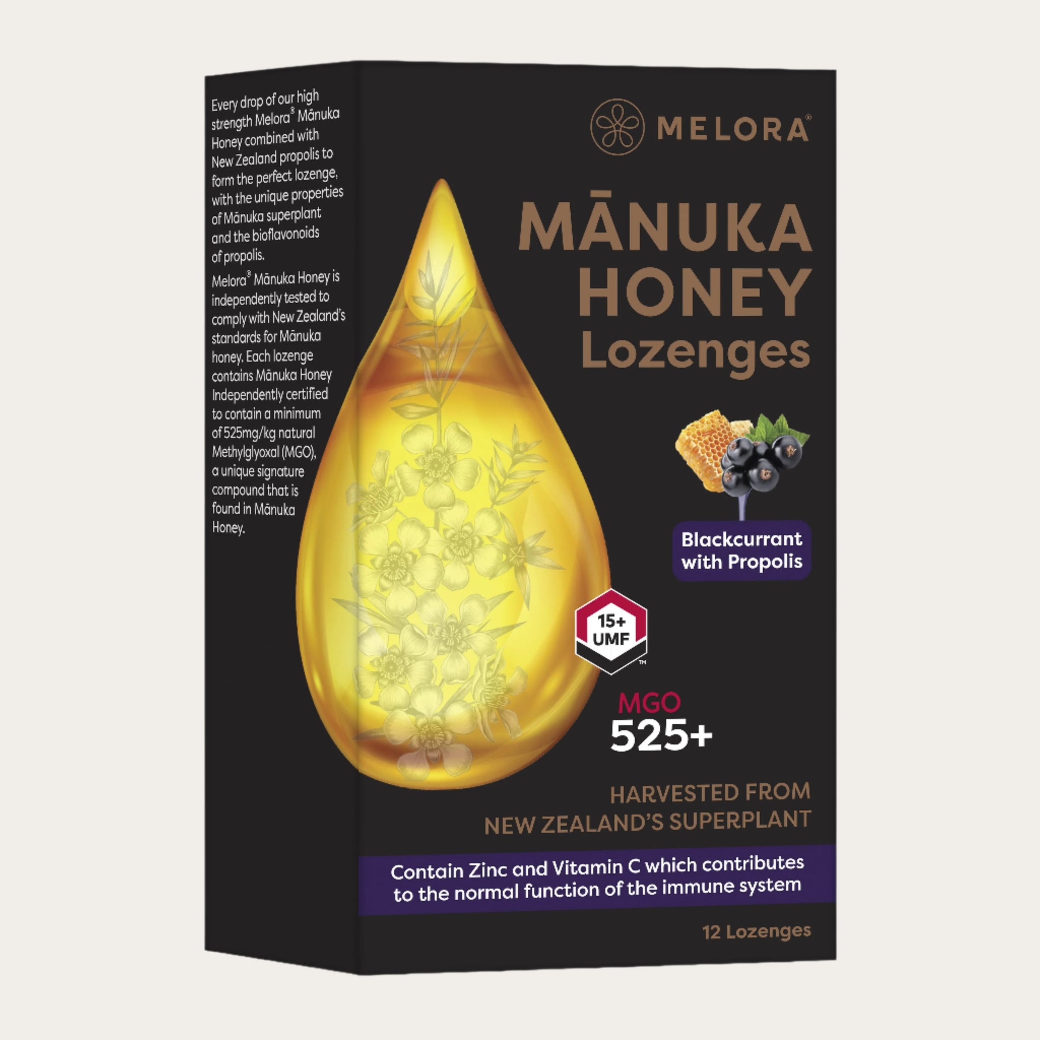 Manuka & Propolis Lozenges Blackcurrant 12st