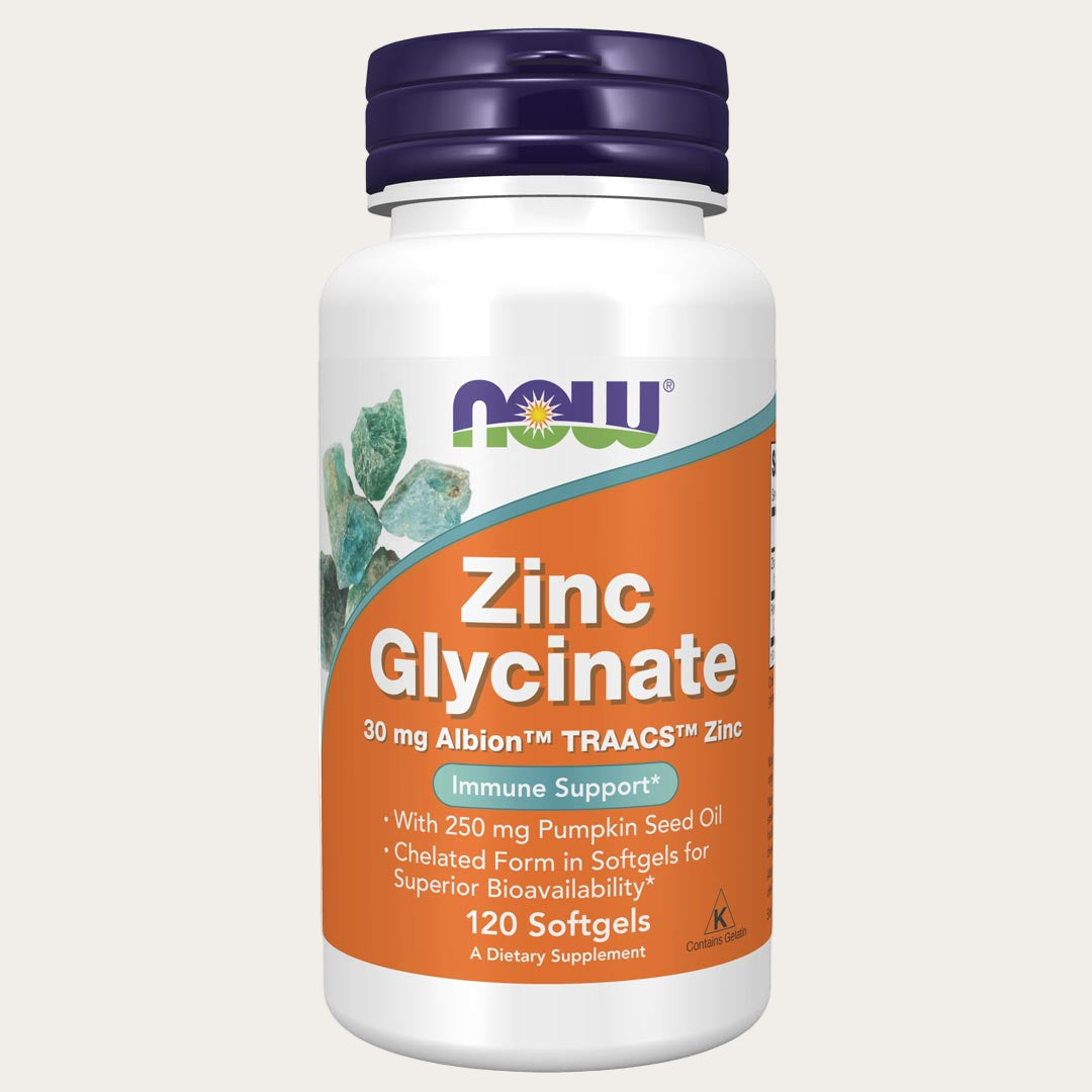 NOW Zinc Glycinate 30mg 120 Kapslar