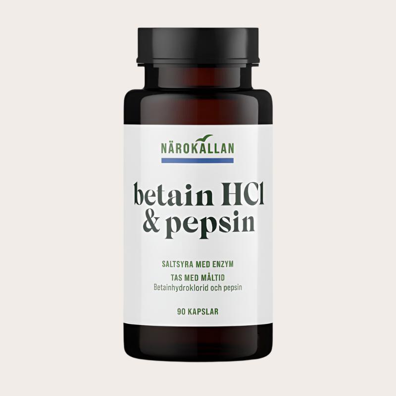 Närokällan Betain HCL pepsin 90 kasplar