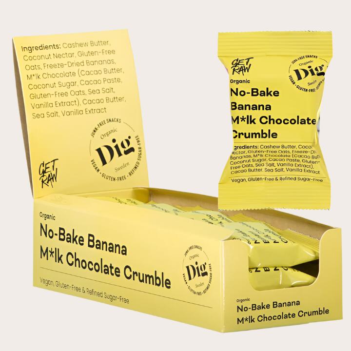 Organic No-Bake Banana Milk Chocolate Crumble 35g