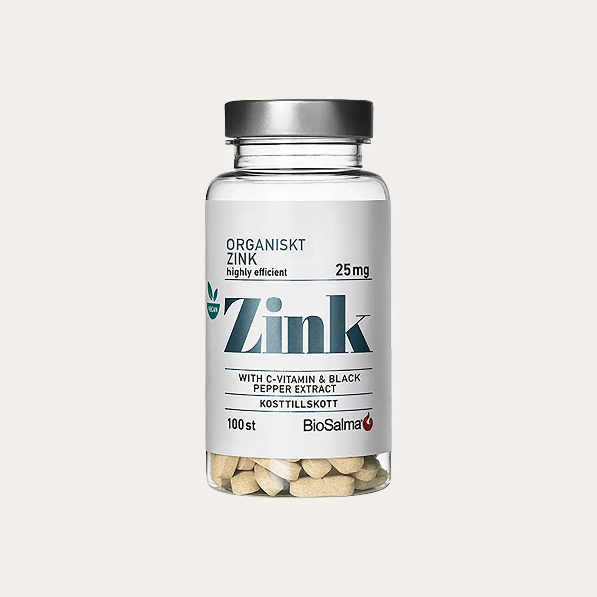 BioSalma Organiskt Zink 25 mg 100 tabletter