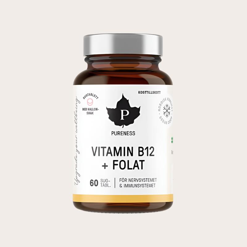 Pureness Vitamin B12 + Folat Hallon 60 kapslar
