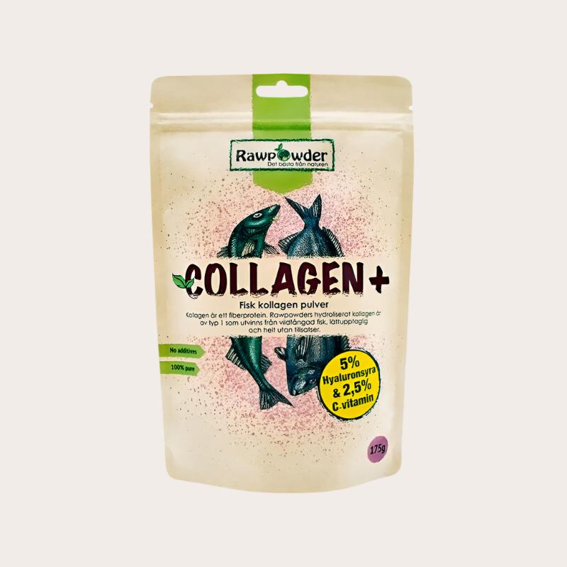 Rawpowder Collagen Plus Hyaluronsyra vit C 175g